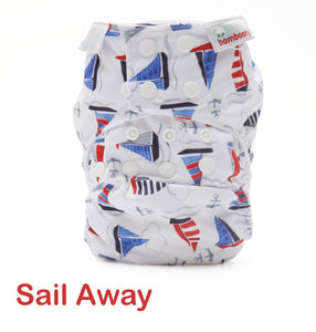 Bambooty One Size All in Two Sail Away print The Cloth Nappy Company Malta