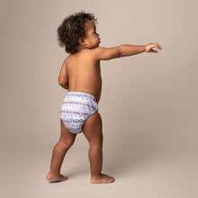 Load image into Gallery viewer, The Cloth Nappy Company Malta Grovia Hybrid Diaper Shell Green Reusable Waverly Lifestyle model shot