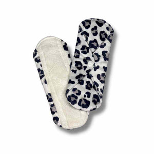 The Cloth Nappy Company Malta Cheeky Wipes reusable sanitary period pads night maternity pads leopard grey bamboo