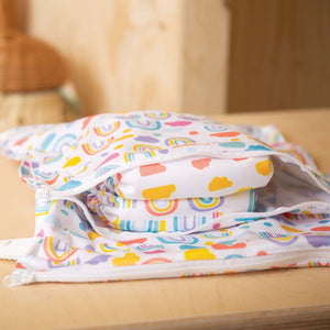 The Cloth Nappy Company Malta TotsBots Wet & Dry Reusable Nappy Bag allsorts with nappies inside separate