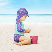 Load image into Gallery viewer, The Cloth Nappy Company Malta Bambino Mio Reversible Swim Hat Violet Lifestyle