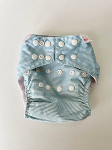 Pre-Loved Bambooty One Size - Nappy Cover - Baby Blue Stripes