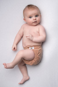 The Cloth Nappy Company Malta GroVia O.N.E. Diaper Buttah Clay model on baby