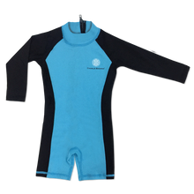 Load image into Gallery viewer, The Cloth Nappy Company Malta Charlie Banana Jumpsuit Wetsuit Swim Beach Blue front