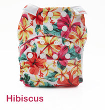 Load image into Gallery viewer, Bambooty One Size Nappy Cover Hibiscus print The Cloth Nappy Company Malta