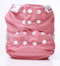 Load image into Gallery viewer, Bambooty One Size Nappy Cover Red Stripes print The Cloth Nappy Company Malta