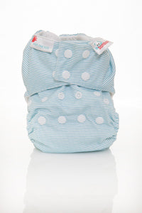 Bambooty One Size Nappy Cover Baby Blue Stripes print The Cloth Nappy Company Malta