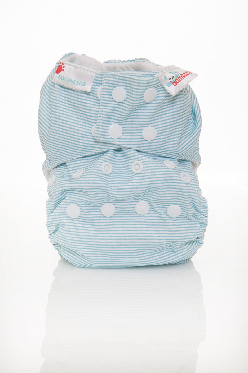 Bambooty One Size All in Two Baby Blue Stripes print The Cloth Nappy Company Malta