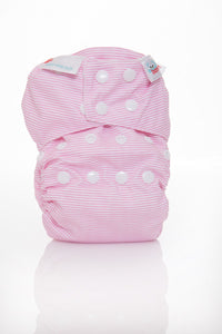Bambooty One Size Nappy Cover Baby Pink Stripes print The Cloth Nappy Company Malta
